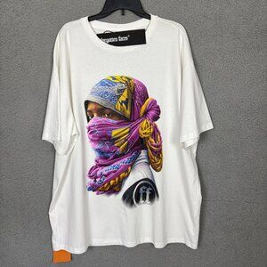 Forgotten Faces Men's Rider Tee Shirt Streetwear Crewneck White Multicolor XXL.